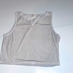 Velvet like white tank top ✨🤍👑